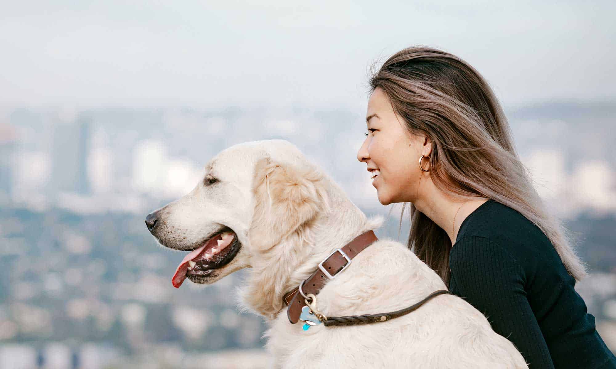 A woman with her dog